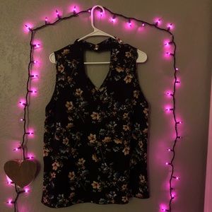 Black Floral Top